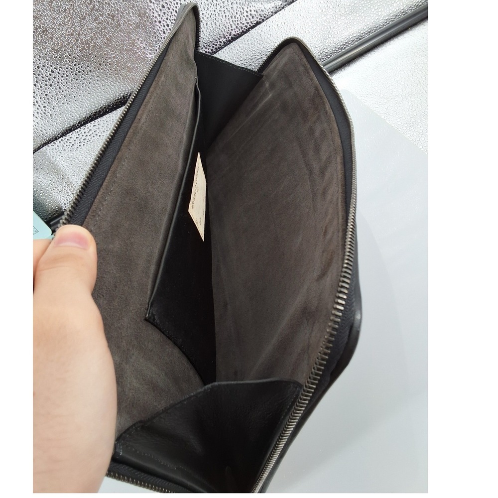 Brunello‎ Cucinelli Brown Woven Leather Document Portfolio Clutch Wristlet Bag - Picture 6 of 6